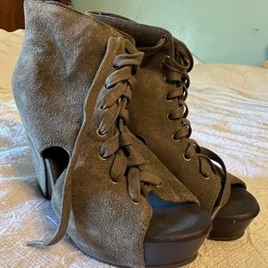 Lucky Brand Peep Toe Wedge Heel